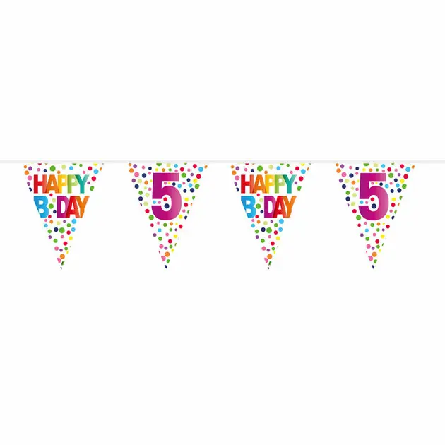 Nieuw Vlaggenlijn Confetti 5 jaar, 10mtr.