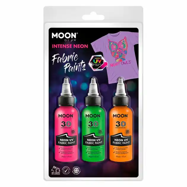 Textielverf Neon 3x30ml - Oranje, Groen, Roze Laatste Versie