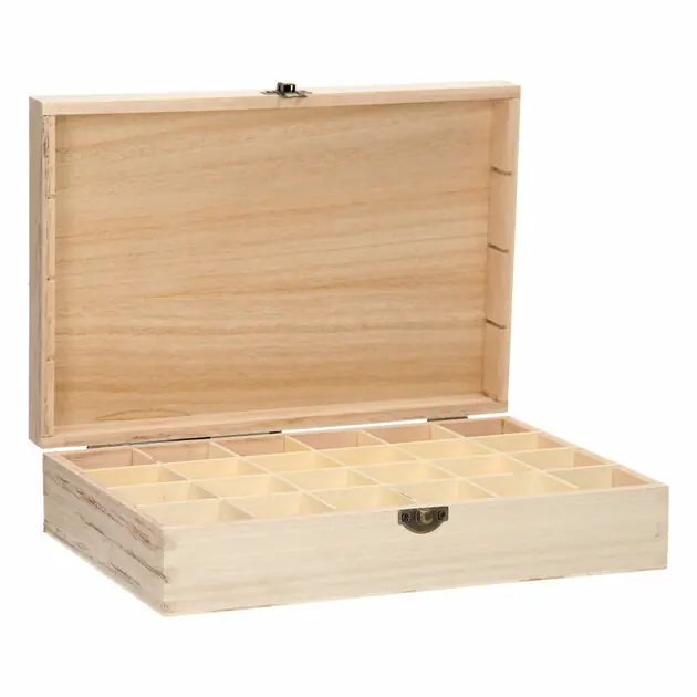 Flitsaanbieding Houten Kist met 24 Vakken