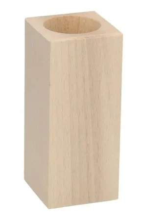 Weekendaanbieding Waxinelichthouder Vierkant beukenhout, 13cm