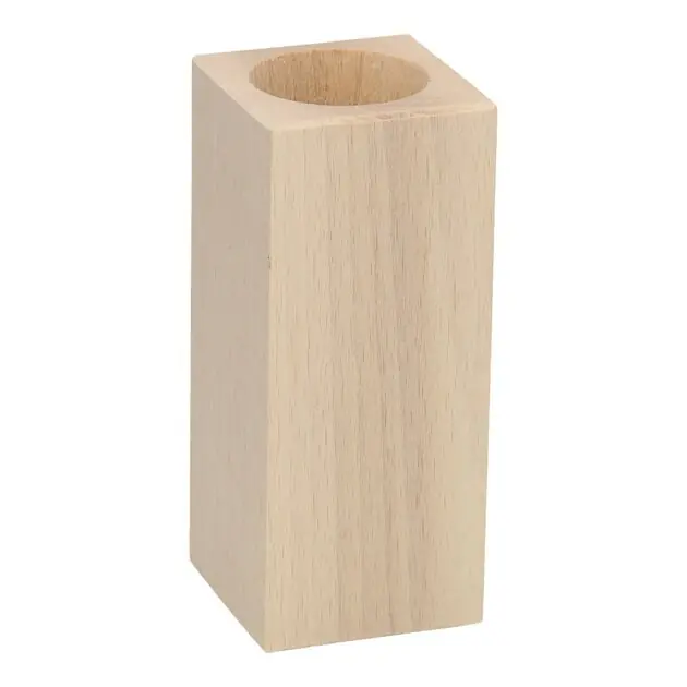 Weekendaanbieding Waxinelichthouder Vierkant beukenhout, 13cm
