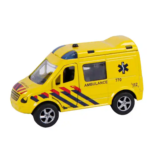 2-Play Die-cast Pull Back Ambulance NL Licht en Geluid Korting