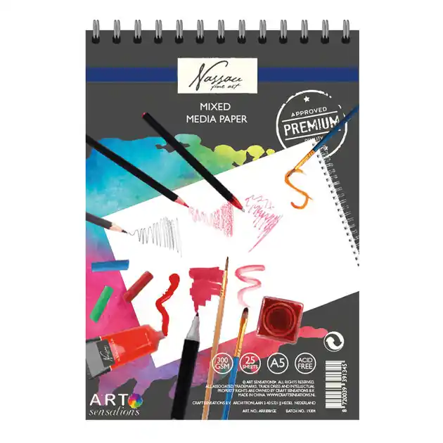 Hete Deal Schetsboek Mixed Media Papier A5, 25 vellen