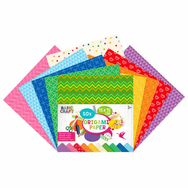 Premium Origami Vouwblaadjes, 15x15cm, 50st.