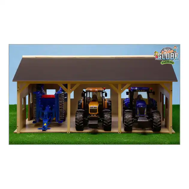 Koopje Kids Globe Landbouwloods Hout Voor 3 Tractoren, 1:16