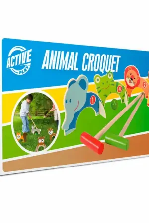 Superprijs Houten Dieren Croquet Set
