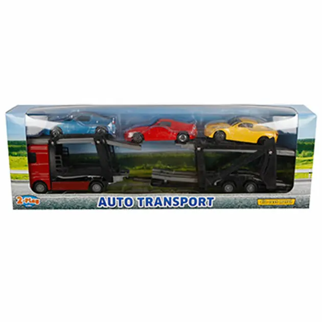 2-Play Die-cast Vrachtwagen Transporter met Auto's, 26cm Lage Kosten