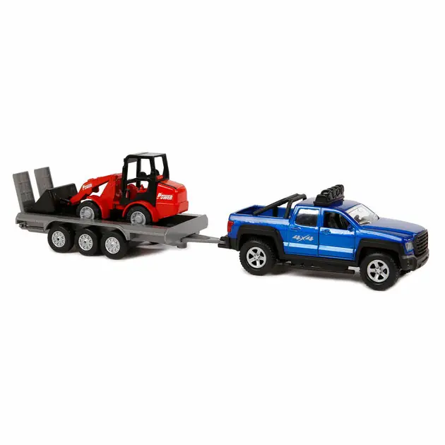 Kids Globe Terreinwagen met Aanhanger en Shovel, 30cm Lage Kosten