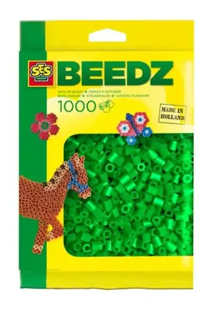 Aanbieding SES Strijkkralen - Groen, 1000st.