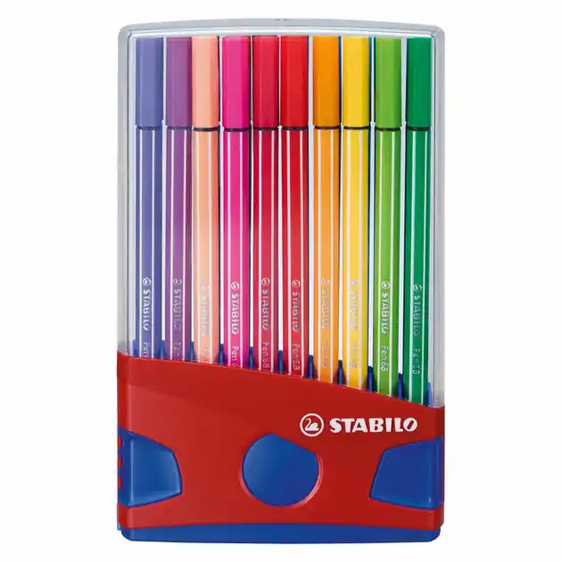 STABILO Pen 68 - Viltstift - ColorParade - Set 20 Stuks- Rood Hoge Kwaliteit