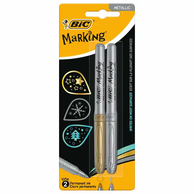 BIC Permanent Marker Goud en Zilver Veilige Betaling