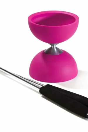 Speciale Aanbieding Rubber Diabolo met Aluminium Stokken - Roze