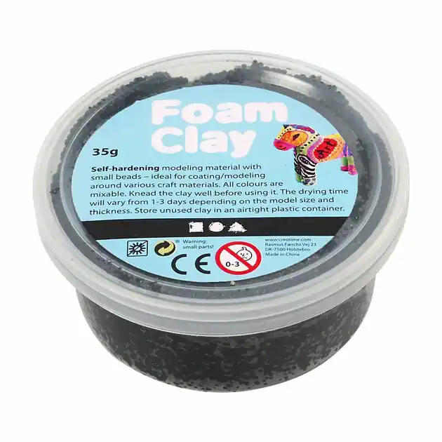 Laatste Kans Foam Clay - Zwart, 35gr.