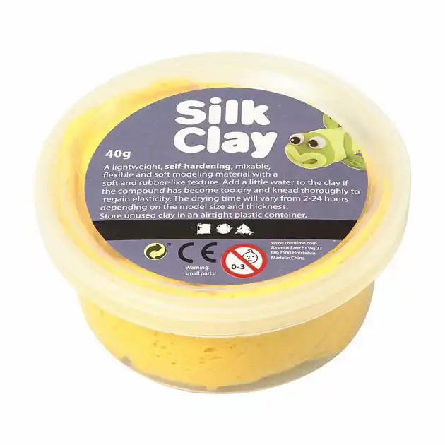 Silk Clay - Geel, 40gr. Hoge Kwaliteit
