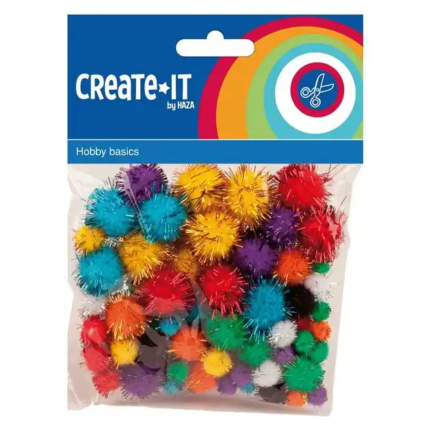 Glitter Pompoms, 78st. Laatste Versie
