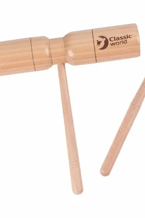 Alleen Vandaag Classic World Houten Toonblok met handvat en Stok