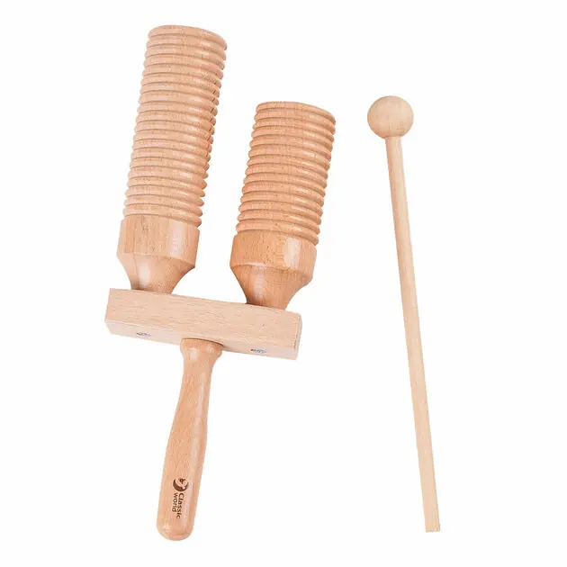 Classic World Guiro Dubbel met Stok Meest Verkocht