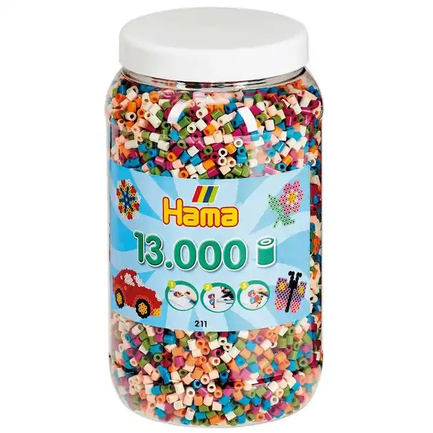 Hoge Kwaliteit Hama Midi Strijkkralen in Pot - Mix (58), 13.000st.