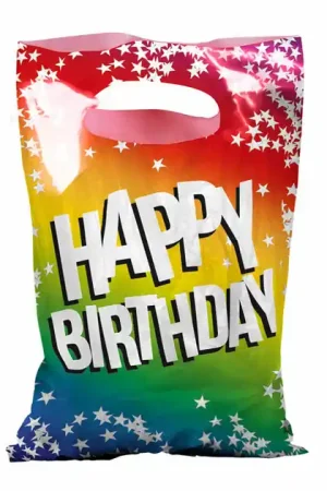 Aanbieding Uitdeelzakjes Happy Birthday, 6st.