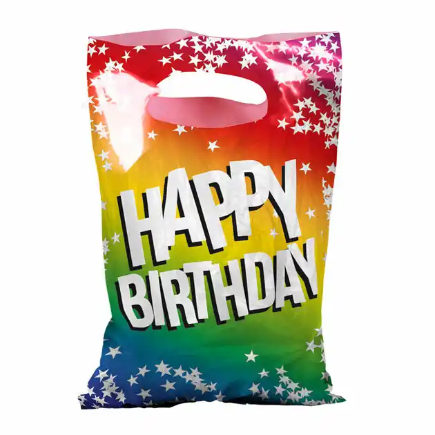 Aanbieding Uitdeelzakjes Happy Birthday, 6st.