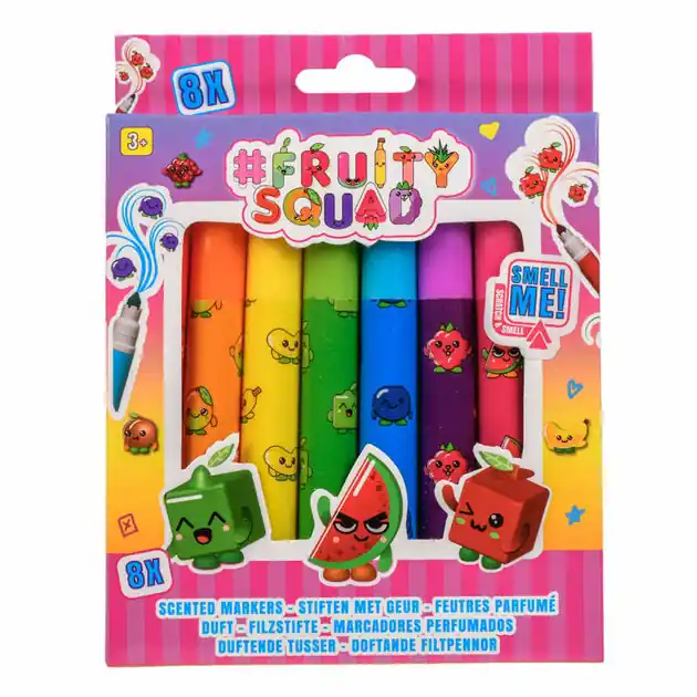 Fruity Squad Stiften Brede Punt met Geur, 8st. Gereduceerde Prijs
