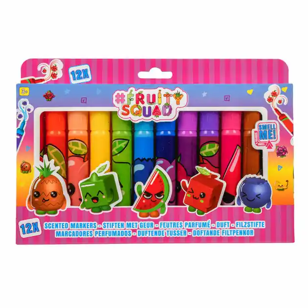 Actieprijs Fruity Squad Stiften Super Brede Punt met Geur, 12st.