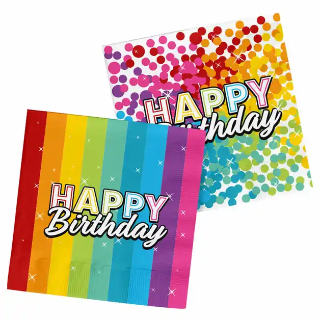 Premium Servetten Happy Birthday, 20st.