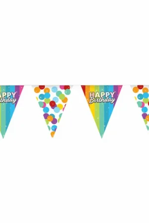 Vlaggenlijn Rainbow Happy Birthday, 6mtr. Beperkte Voorraad
