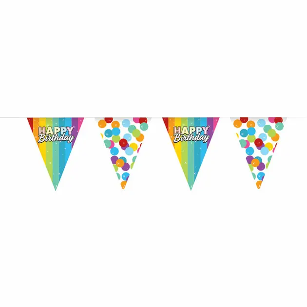 Vlaggenlijn Rainbow Happy Birthday, 6mtr. Beperkte Voorraad