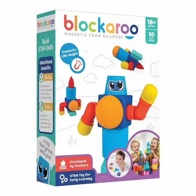 Premium Blockaroo Magnetische Foam Blokken Robot Box, 10dlg.