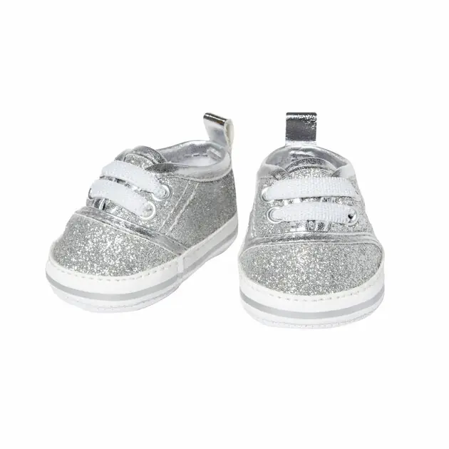 Bestseller Poppensneakers Glitter Zilver, 30-34 cm
