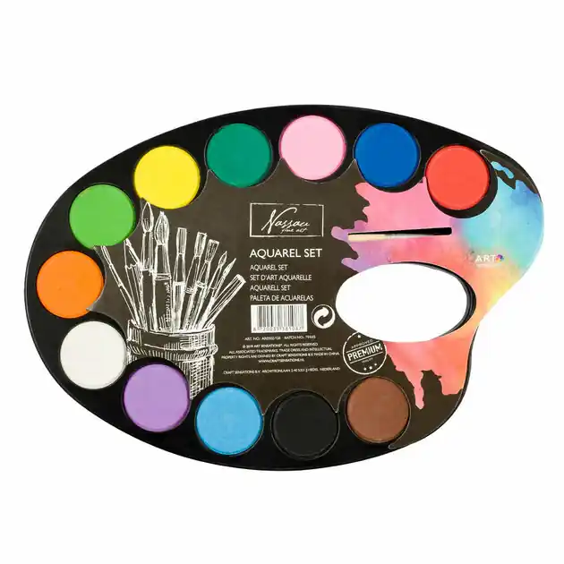 Populair Verfpalet Aquarel, 12 Kleuren