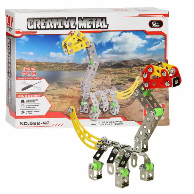 Constructieset Metaal Dino, 122 dlg. Premium