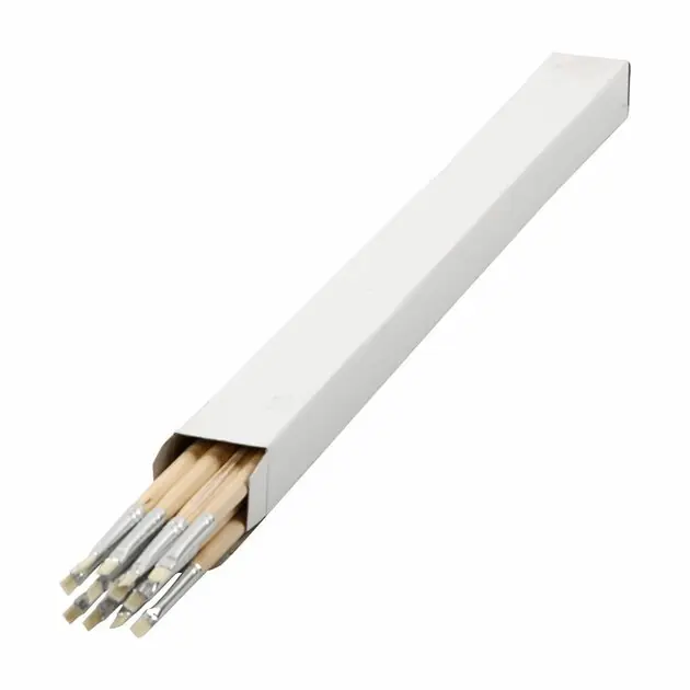 Houten Kwasten nr. 0, Lange Steel, 12st. Op = Op