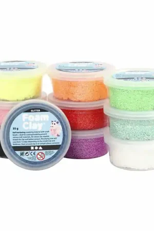 Foam Klei - Glitter Kleuren, 10x35gr. Alleen Vandaag