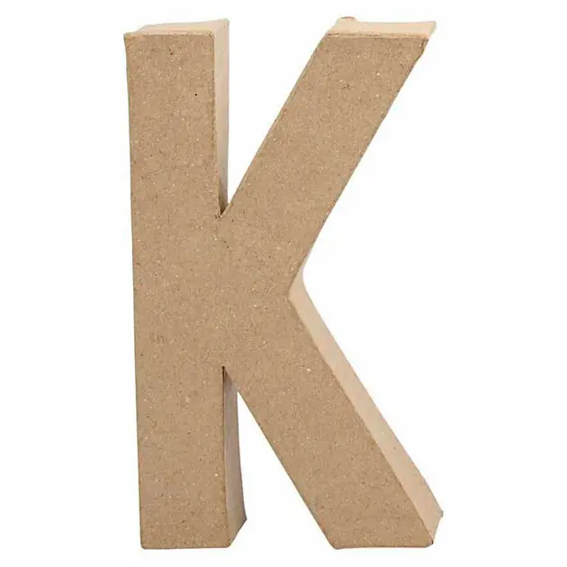 Letter Papier-maché - K, 20,5cm Rechtstreeks Van De Fabrikant