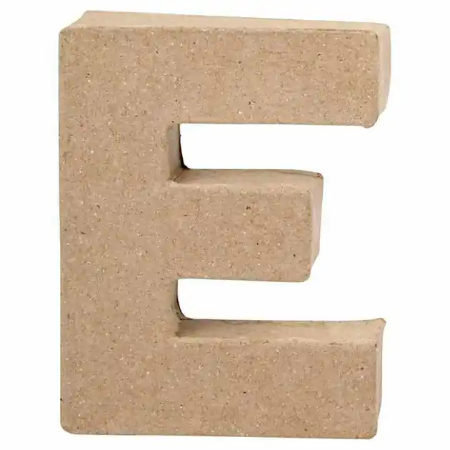 Letter Papier-maché - E, 10cm Hoge Kwaliteit