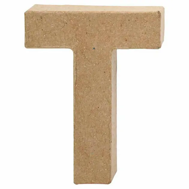 Letter Papier-maché - T, 10cm Fabrieksprijs