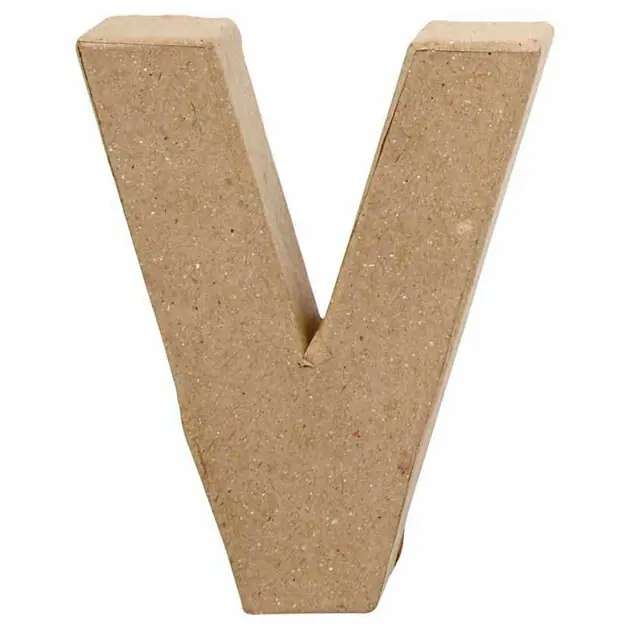 Letter Papier-maché - V, 10cm Koop Vandaag