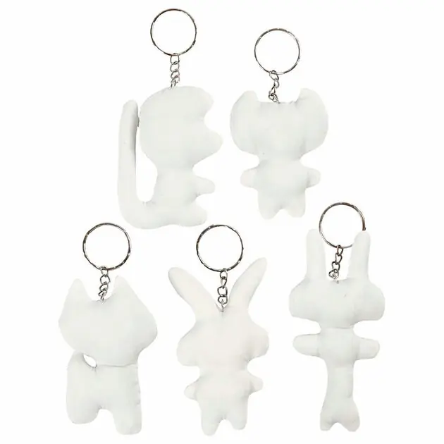 Gratis Retour Stoffen Dieren Sleutelhanger, 5st.