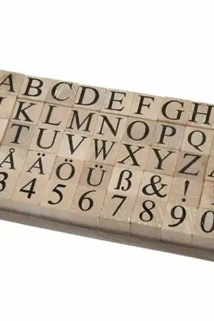 Houten Stempelset, 45dlg. Koopje