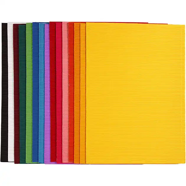 Snelle Levering Ribbelkarton Kleur 80gr, 15 Vellen
