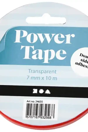 Dubbelzijdig Klevend Power Tape 7mm, 10m Aanbieding