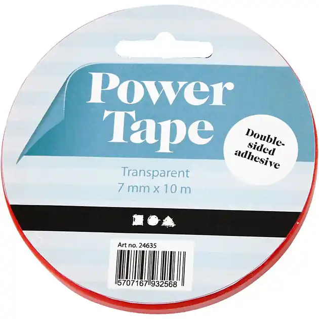 Dubbelzijdig Klevend Power Tape 7mm, 10m Aanbieding