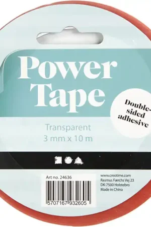 Dubbelzijdig Klevend Power Tape 3mm, 10m Flitsaanbieding