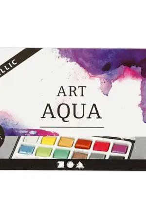Art Aqua Aquarelverf Metallic, 12 Kleuren Flitsaanbieding