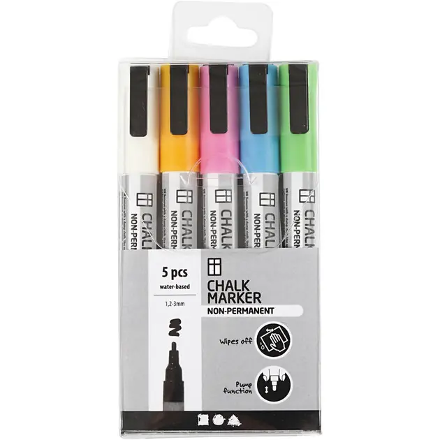 Krijt Markers Kleur, 5st. Fabrieksprijs