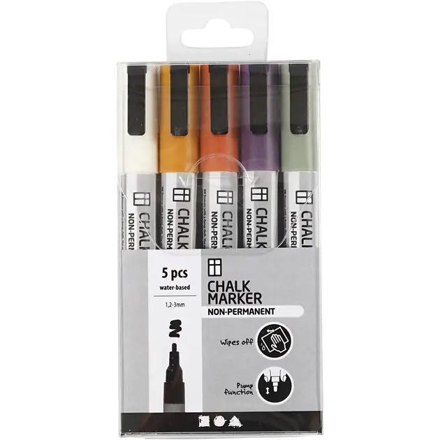 Direct Verzonden Krijt Markers Pastelkleuren, 5st.
