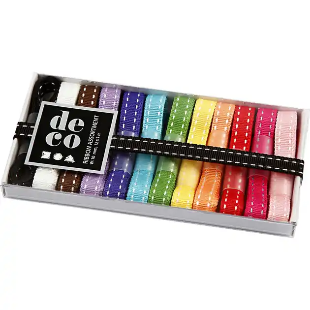 Koop Vandaag Lint Collectie Kleur Streepjes, 13st.