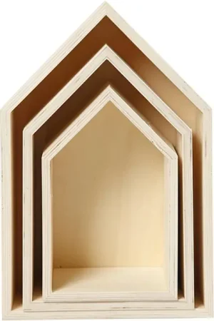 Populair Houten Huisjes met Ophanghaak, 3st.